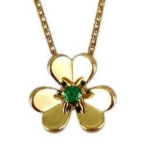 Van Cleef & Arpels Frivole Mini model VCARP7SB00 Yellow gold Emerald Necklace